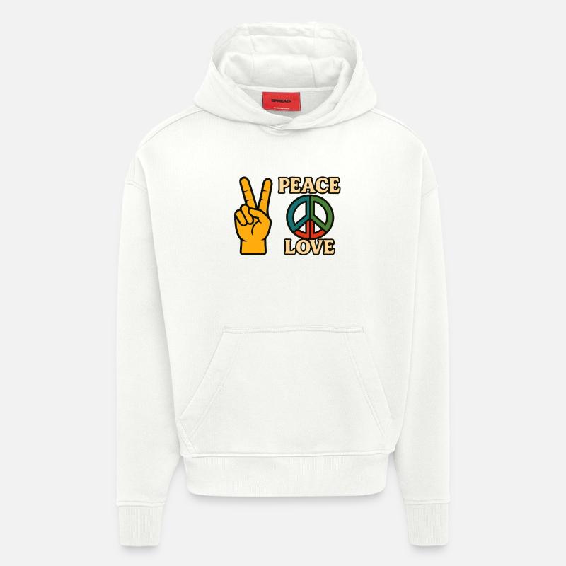 Peace and Love Icon Friedens-Tee - Hoodie- made by SPREAD  - OFF WHITE