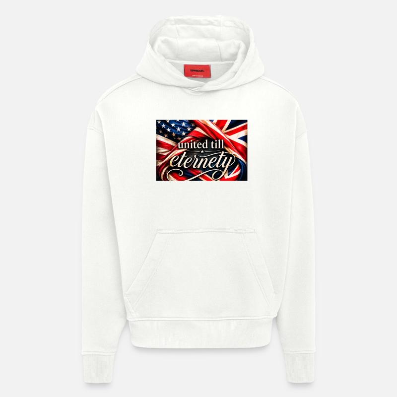 Drapeaux unis jusqu’à l’éternité - Sweat à capuche bio épais oversize fabriqué en UE - OFF WHITE
