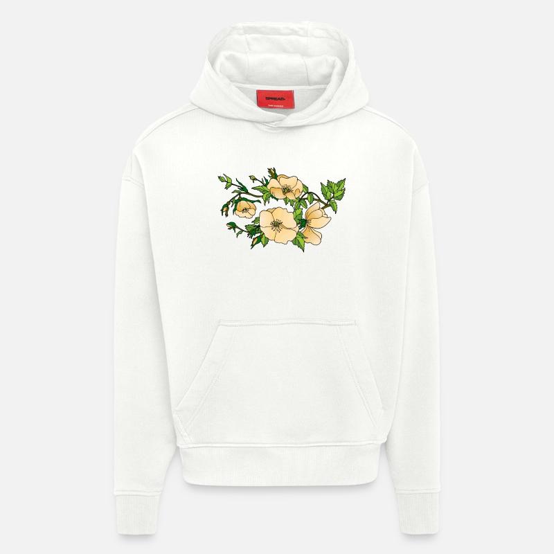 Fleur - Sweat à capuche bio épais oversize fabriqué en UE - OFF WHITE