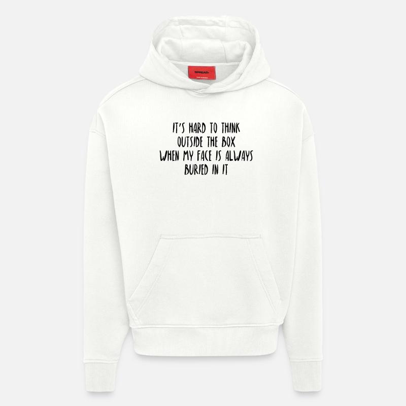 Humour Sarcasme Pensée Créative Drôle - Sweat à capuche bio épais oversize fabriqué en UE - OFF WHITE