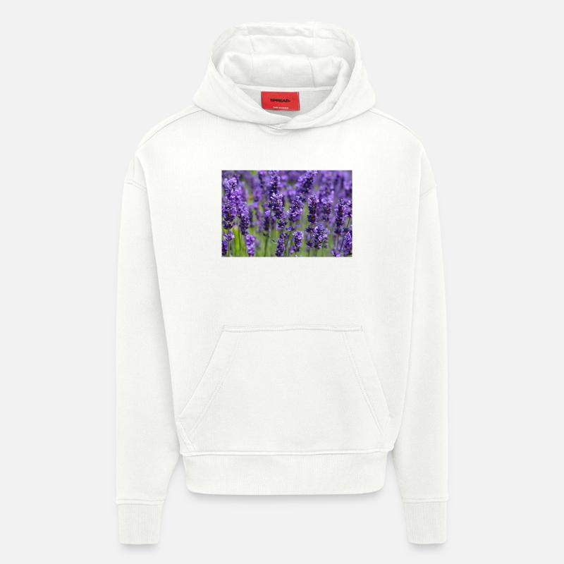 Lavendelfeld-Traumlandschaft - Hoodie- made by SPREAD  - OFF WHITE