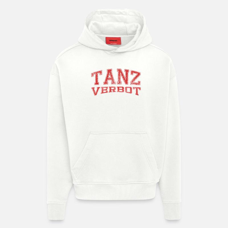 Interdiction de danse rouge - Sweat à capuche bio épais oversize fabriqué en UE - OFF WHITE