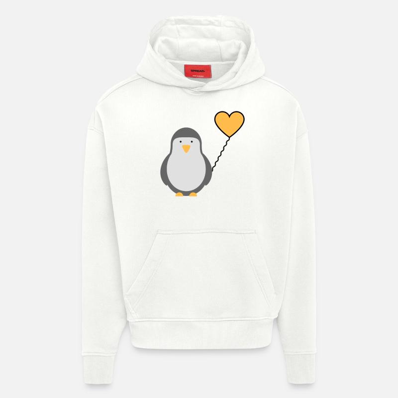 petit pingouin - Sweat à capuche bio épais oversize fabriqué en UE - OFF WHITE