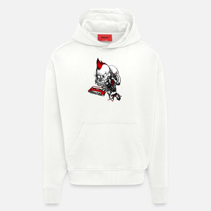 Ruban Punk Mix - Sweat à capuche bio épais oversize fabriqué en UE - OFF WHITE