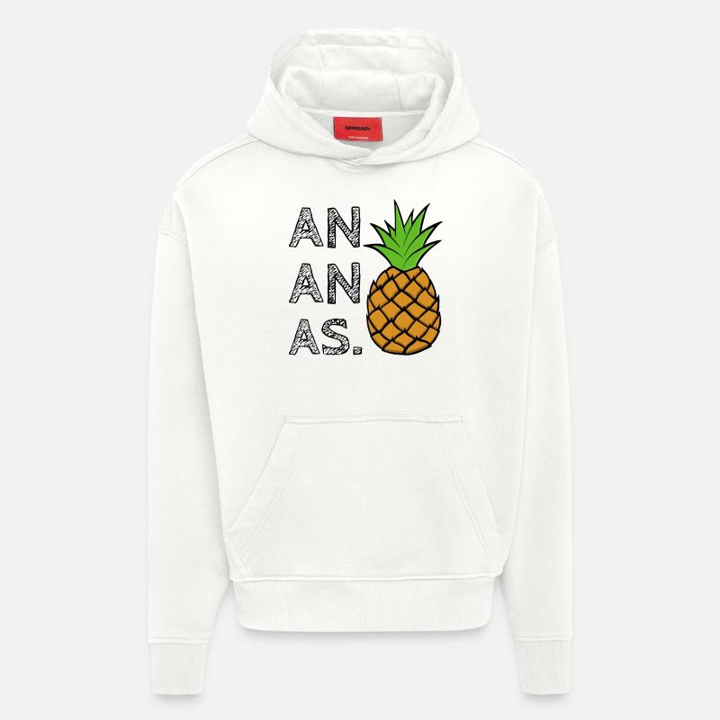 ANANAS. - Sweat à capuche bio épais oversize fabriqué en UE - OFF WHITE