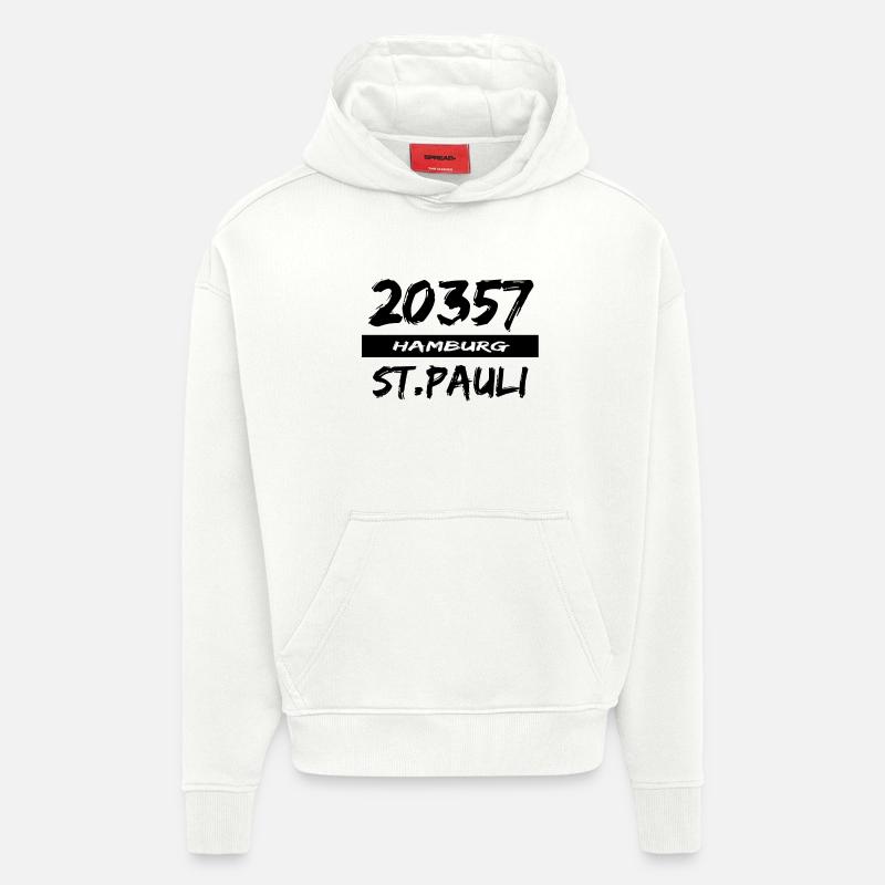 20357 Hamburg StPauli - Sweat à capuche bio épais oversize fabriqué en UE - OFF WHITE