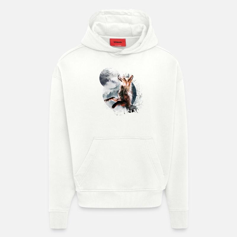 Fuchs im Mondschein - Hoodie- made by SPREAD  - OFF WHITE