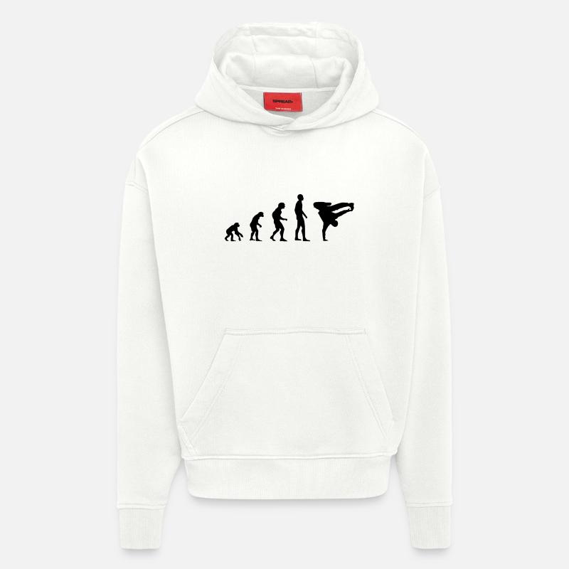 Breakdance Evolution Silhouette - Sweat à capuche bio épais oversize fabriqué en UE - OFF WHITE