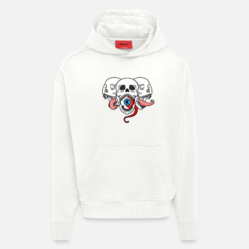 Tri-Schädel - Hoodie- made by SPREAD  - OFF WHITE