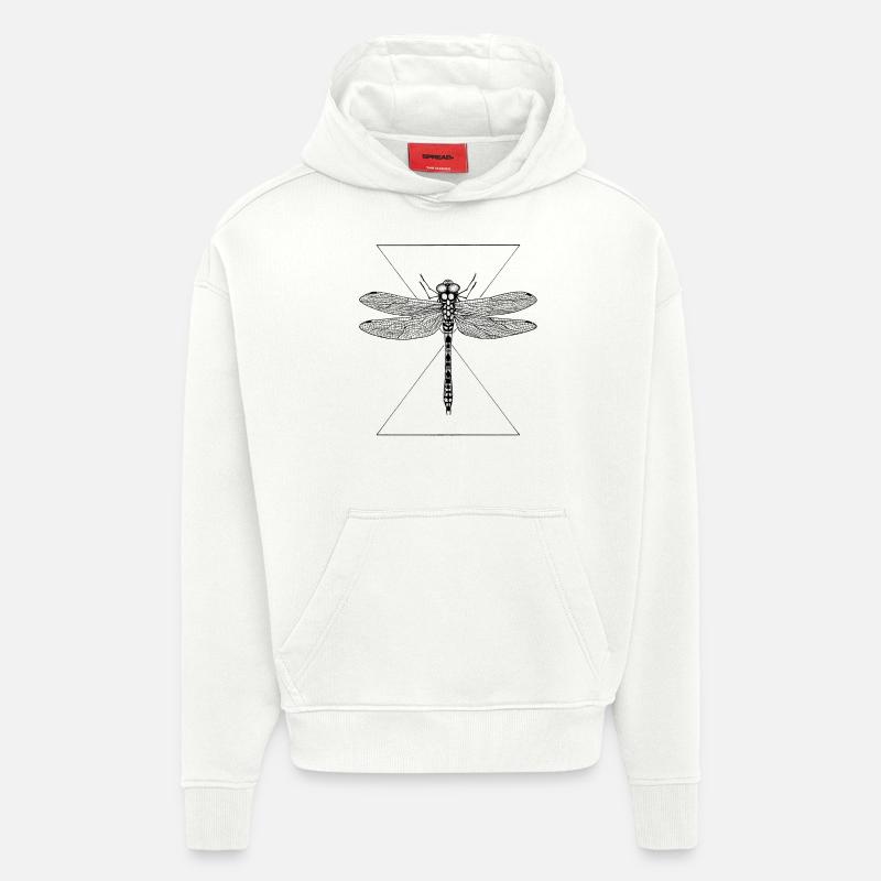 libellule - Sweat à capuche bio épais oversize fabriqué en UE - OFF WHITE