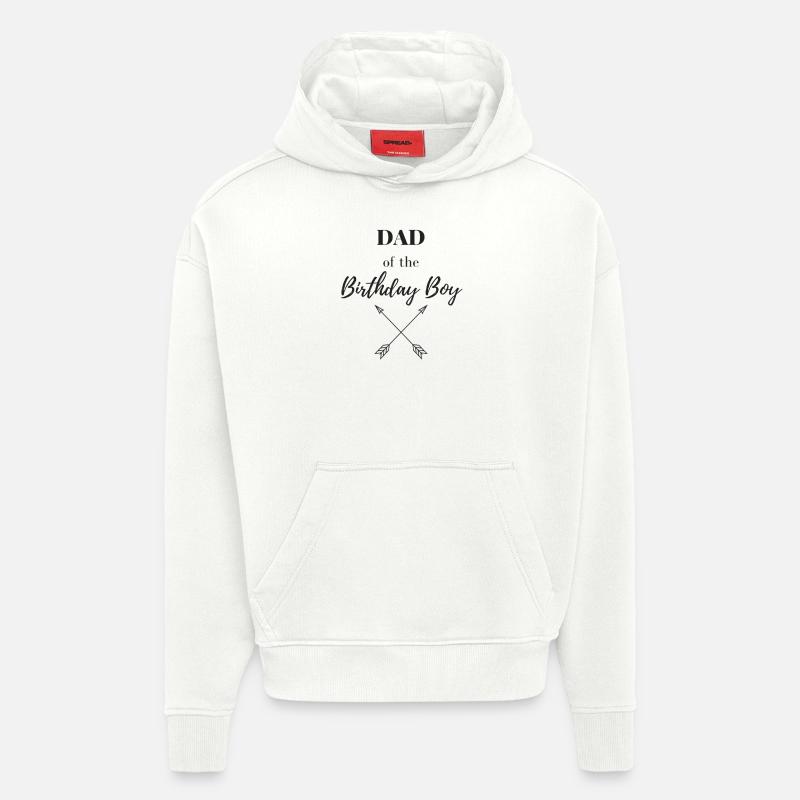 Papa du garçon d'anniversaire - Sweat à capuche bio épais oversize fabriqué en UE - OFF WHITE