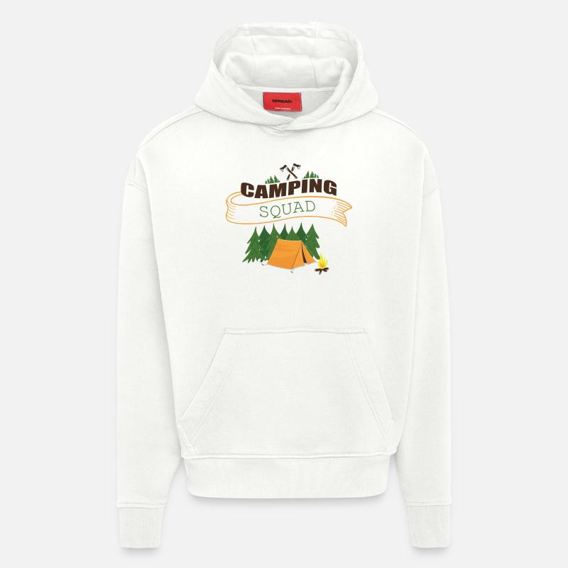 CAMPING SQUAD Équipe Camping - Sweat à capuche bio épais oversize fabriqué en UE - OFF WHITE