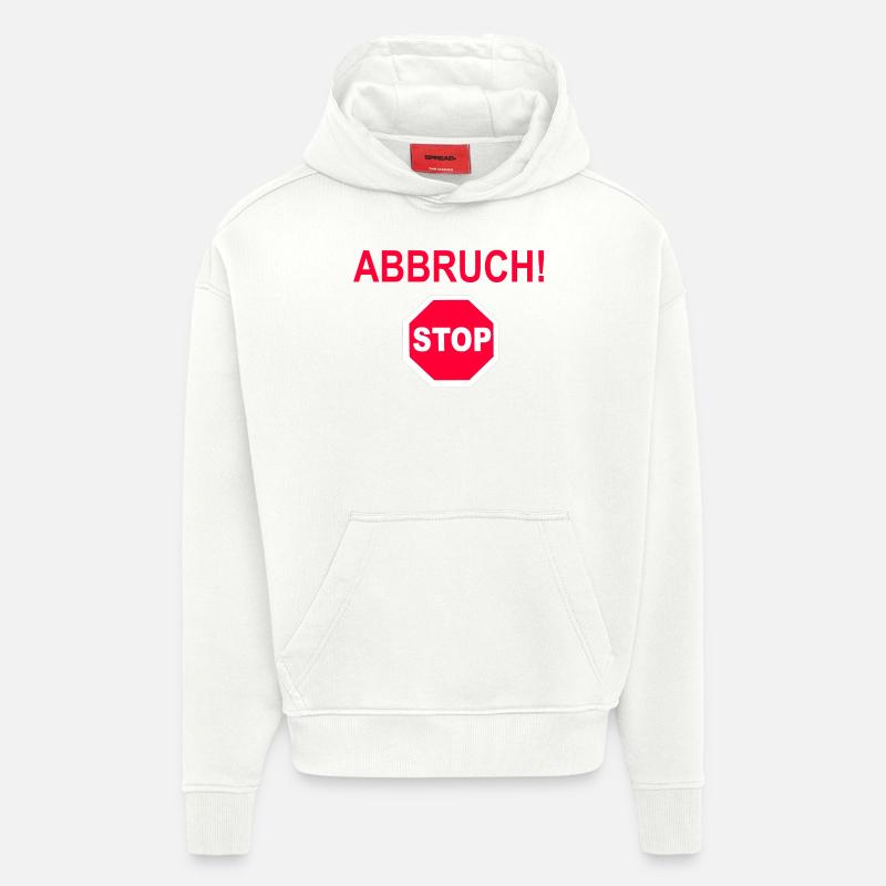 Crash! - Sweat à capuche bio épais oversize fabriqué en UE - OFF WHITE