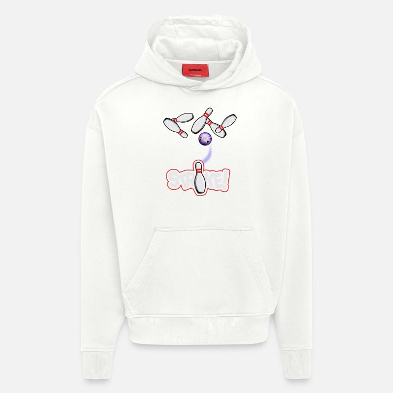 Bowling Strike - Sweat à capuche bio épais oversize fabriqué en UE - OFF WHITE