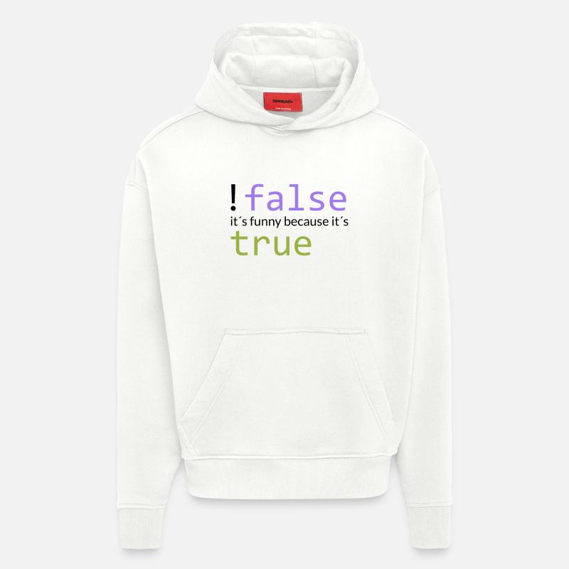 !false == true (dunkel) - Hoodie- made by SPREAD  - OFF WHITE