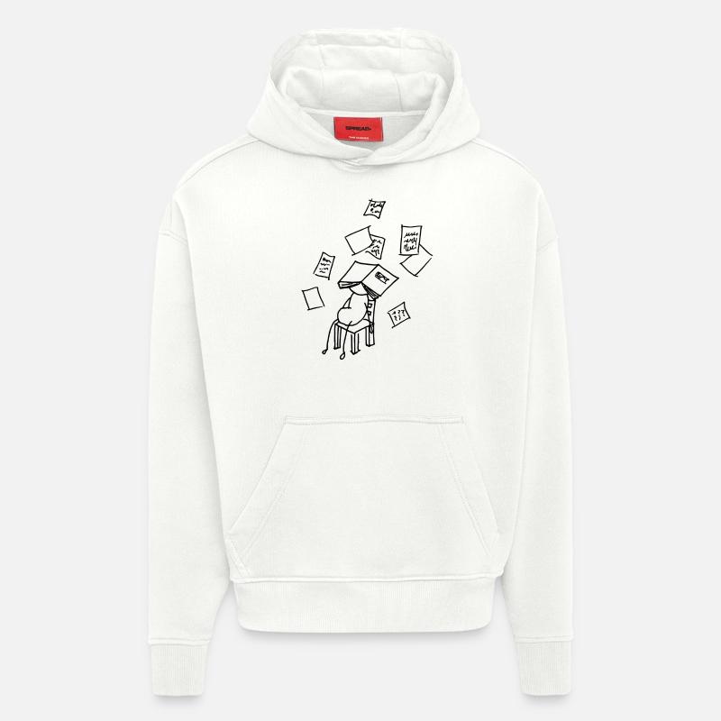 malade ou à l'école - Sweat à capuche bio épais oversize fabriqué en UE - OFF WHITE