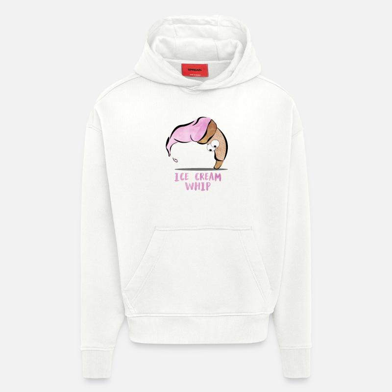Fouet à la crème glacée - Sweat à capuche bio épais oversize fabriqué en UE - OFF WHITE