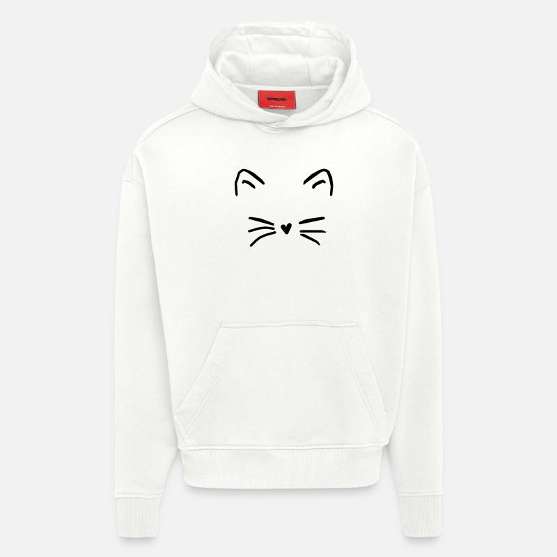 chat - Sweat à capuche bio épais oversize fabriqué en UE - OFF WHITE