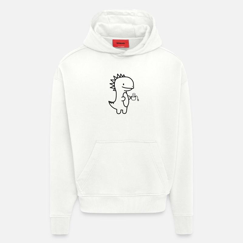 Dinosaurier Tee Kaffee - Hoodie- made by SPREAD  - OFF WHITE
