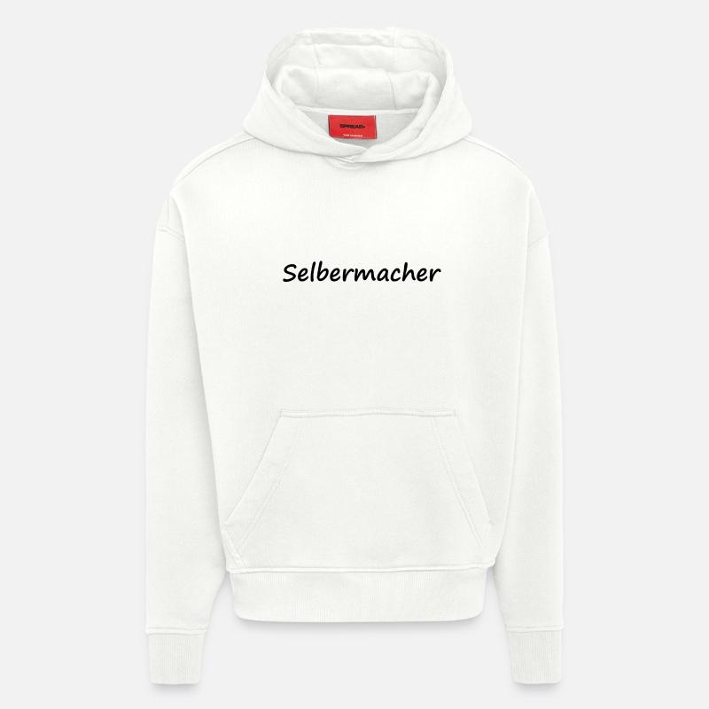 Self-maker noir - Sweat à capuche bio épais oversize fabriqué en UE - OFF WHITE
