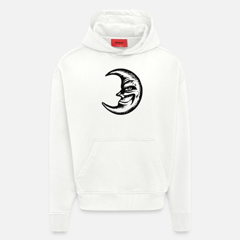 Evil Looking Crescent (Black) - Hoodie- made by SPREAD  - OFF WHITE