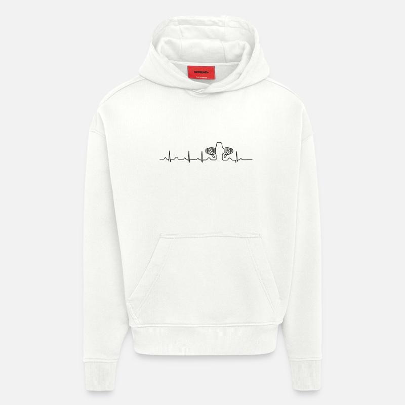 Boxer Motor Herzfrequenz Herzschlagen - Hoodie- made by SPREAD  - OFF WHITE