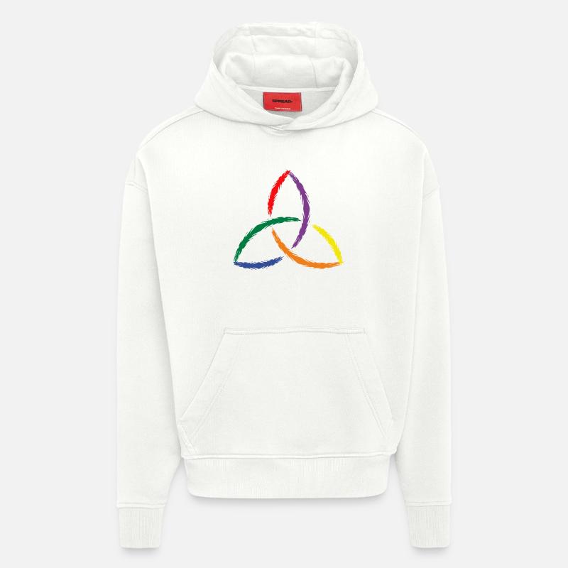 Keltisches Symbol Triquetra Regenbogen - Hoodie- made by SPREAD  - OFF WHITE