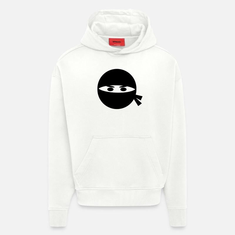 Tête de ninja - Sweat à capuche bio épais oversize fabriqué en UE - OFF WHITE