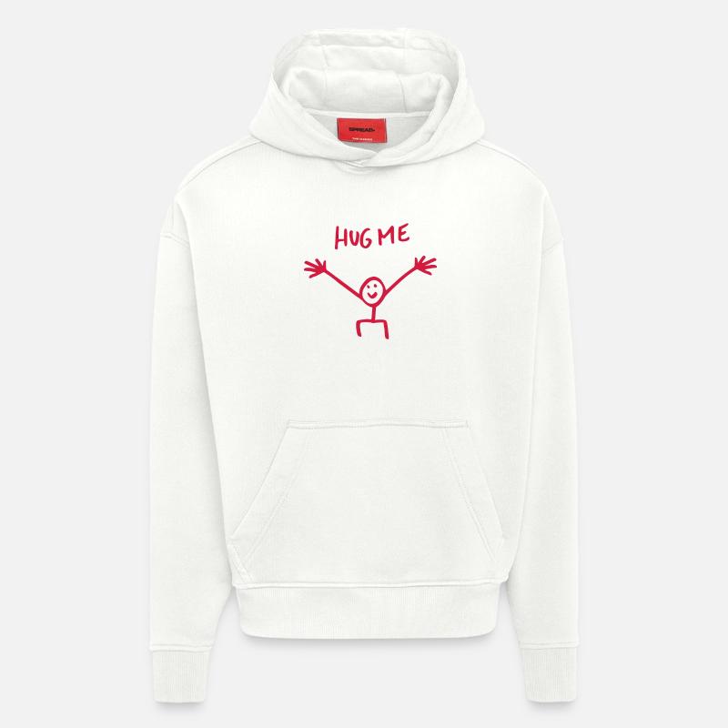 Umarme mich Umarmung Strichmännchen Geschenk - Hoodie- made by SPREAD  - OFF WHITE