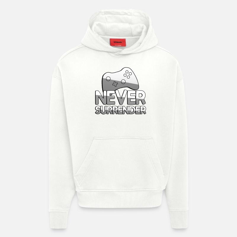 NEVER SURRENDER + Controller - Gaming - Hoodie- made by SPREAD  - OFF WHITE