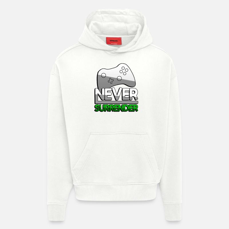 NEVER SURRENDER (Grün) + Controller - Gaming - Hoodie- made by SPREAD  - OFF WHITE