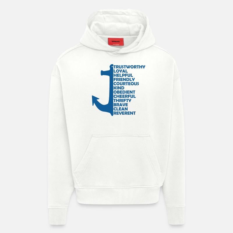 Scouts de mer Loi Vœu - Sweat à capuche bio épais oversize fabriqué en UE - OFF WHITE