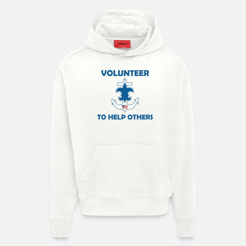 Scouts de mer Loi Vœu - Sweat à capuche bio épais oversize fabriqué en UE - OFF WHITE