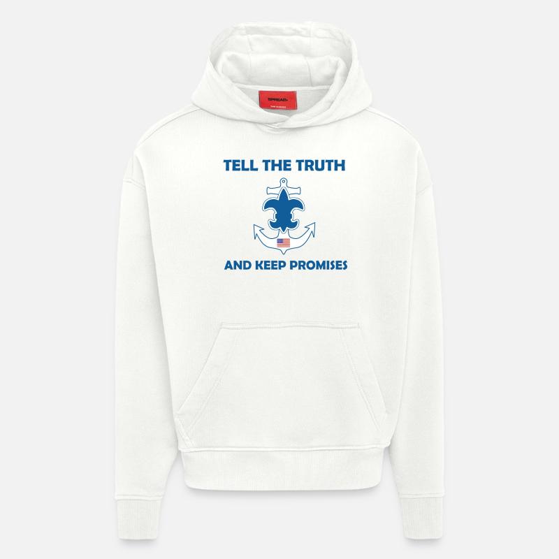Scouts de mer Loi Vœu - Sweat à capuche bio épais oversize fabriqué en UE - OFF WHITE