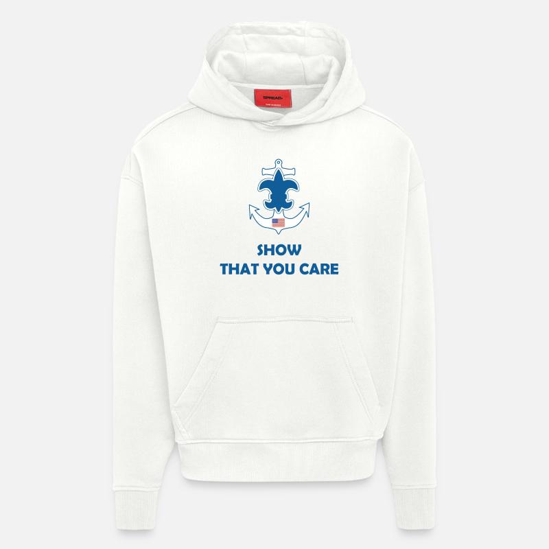 Scouts de mer Loi Vœu - Sweat à capuche bio épais oversize fabriqué en UE - OFF WHITE