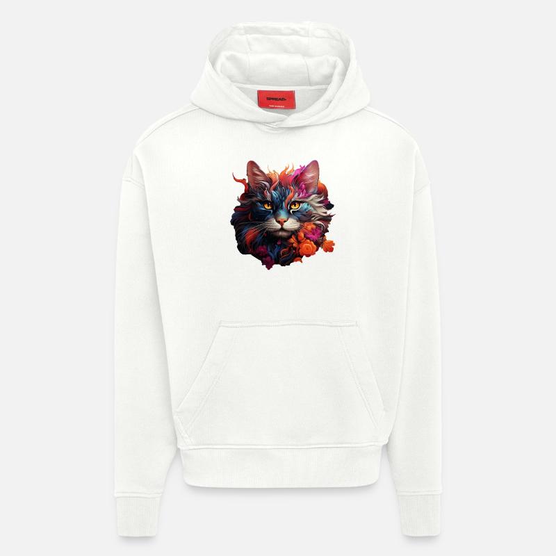 Cat - Hoodie- made by SPREAD  - OFF WHITE
