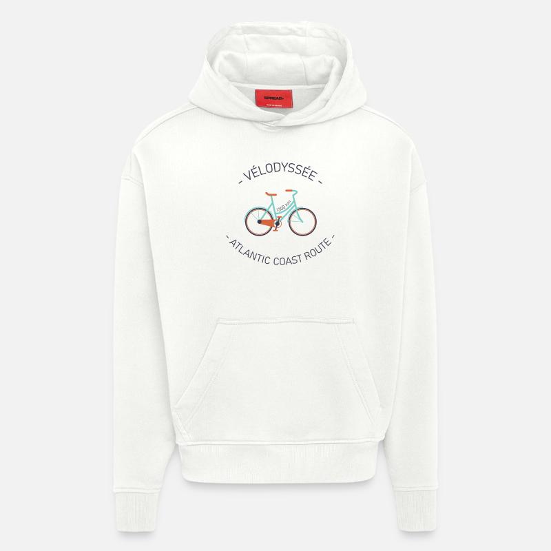 J'peux pas, j'ai Vélodyssée. - Sweat à capuche bio épais oversize fabriqué en UE - OFF WHITE
