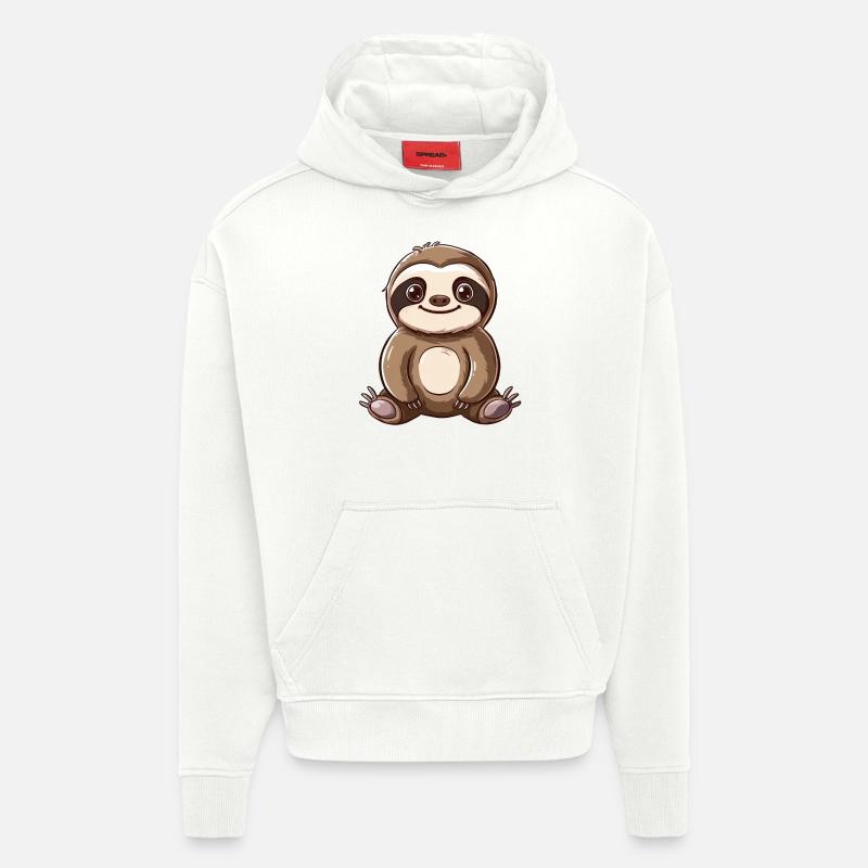 Look paresseux décontracté pour vous - Sweat à capuche bio épais oversize fabriqué en UE - OFF WHITE
