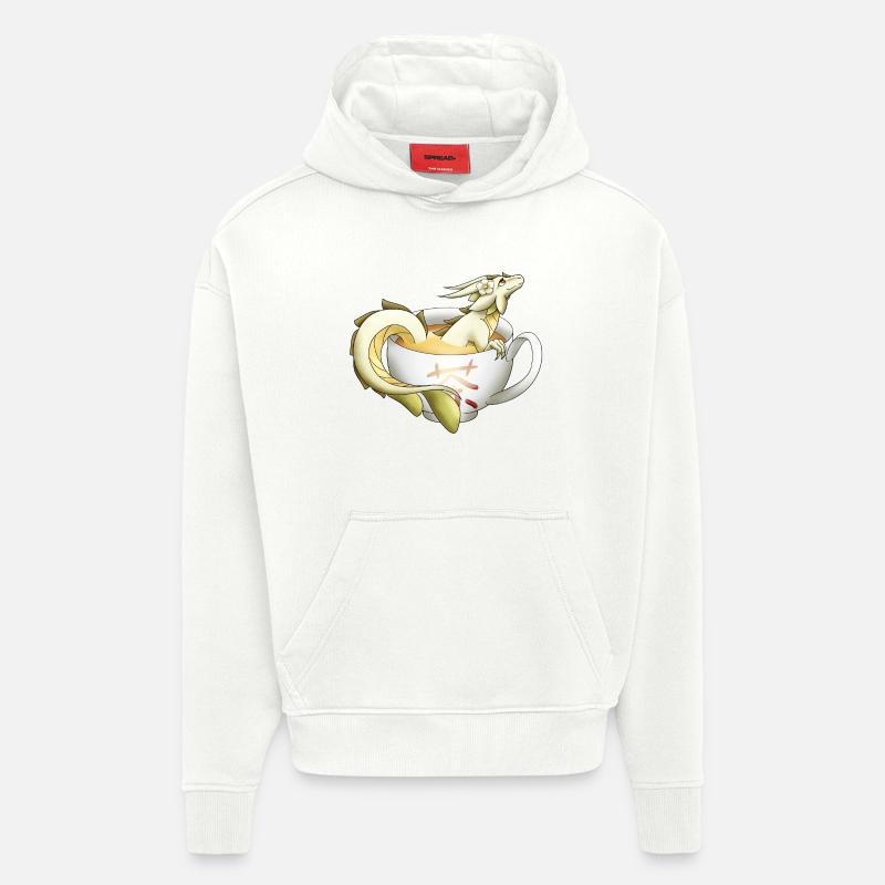 Weißer Tee Drache - Hoodie- made by SPREAD  - OFF WHITE