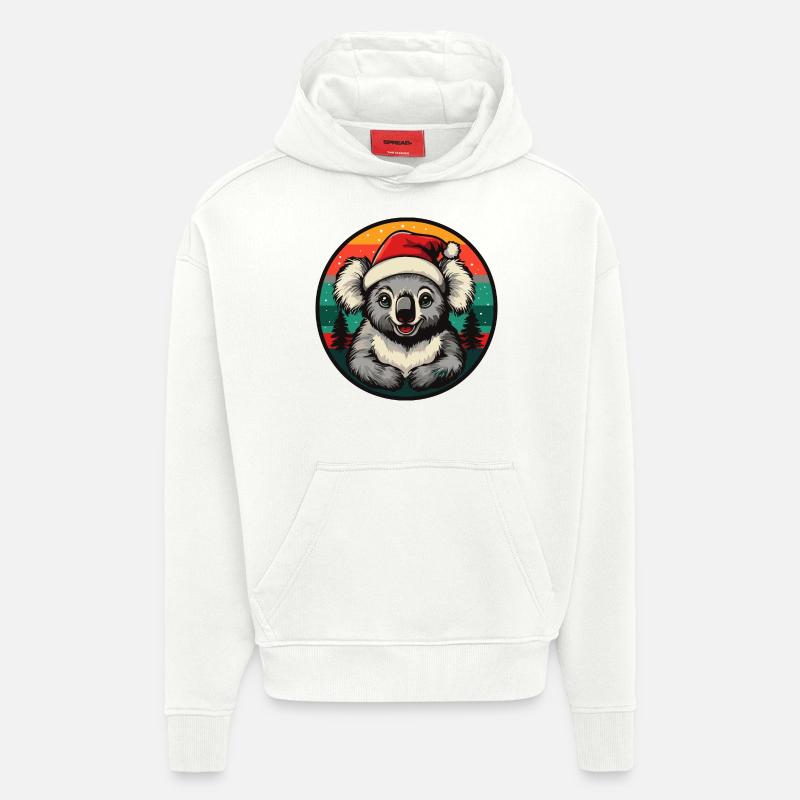 Noël Koala Noël - Sweat à capuche bio épais oversize fabriqué en UE - OFF WHITE