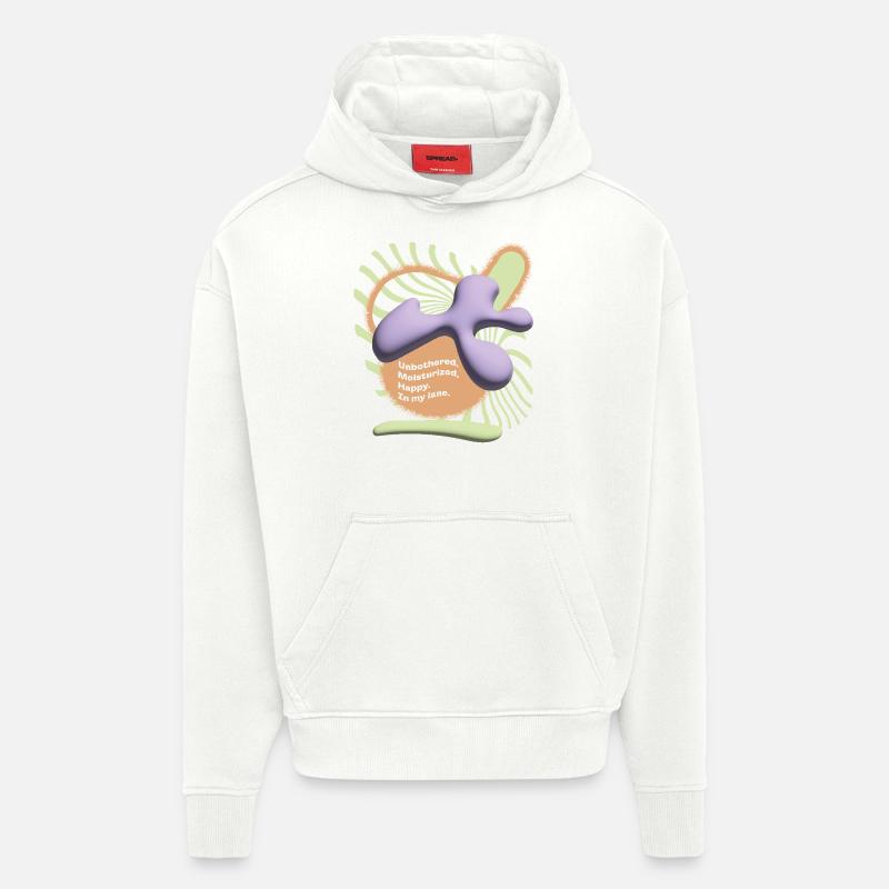 T-shirt 3D Bubble Statement - Sweat à capuche bio épais oversize fabriqué en UE - OFF WHITE