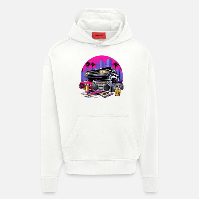 Kompaktkassette Ghettoblaster 90er Retro Geschenk - Hoodie- made by SPREAD  - OFF WHITE