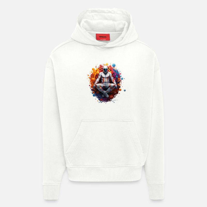 Yogi de l’espace - Sweat à capuche bio épais oversize fabriqué en UE - OFF WHITE