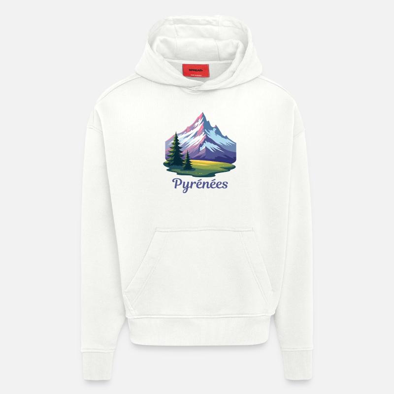Pyrénées Pyrénées - Sweat à capuche bio épais oversize fabriqué en UE - OFF WHITE
