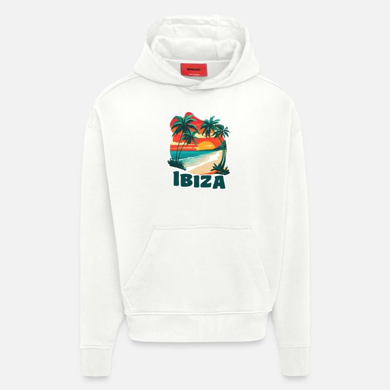Ibiza - Sweat à capuche bio épais oversize fabriqué en UE - OFF WHITE