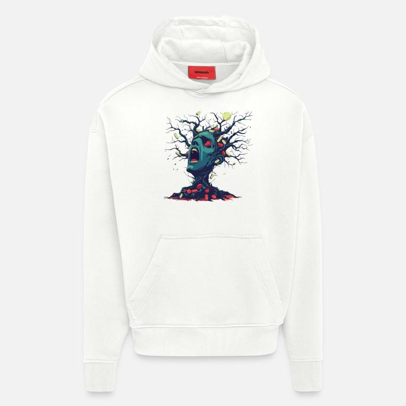 Cauchemar de l’arbre à pilules - Sweat à capuche bio épais oversize fabriqué en UE - OFF WHITE
