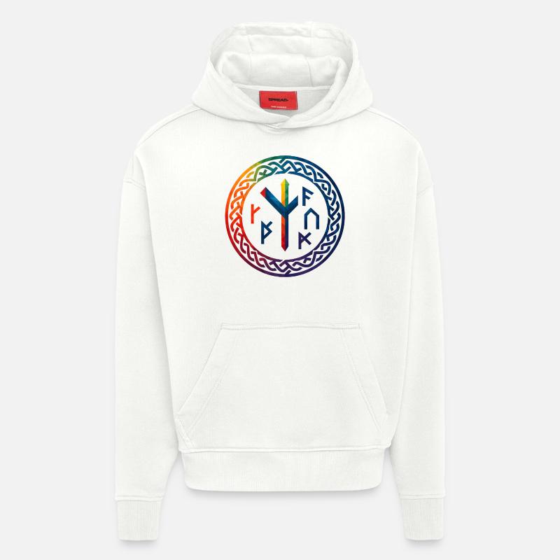 WPAP Polygon Stil - mythischer Runenring - Hoodie- made by SPREAD  - OFF WHITE