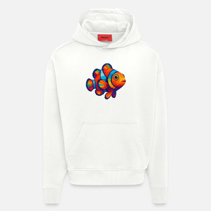 WPAP Polygon Stil Tiere - Clownfisch - Hoodie- made by SPREAD  - OFF WHITE