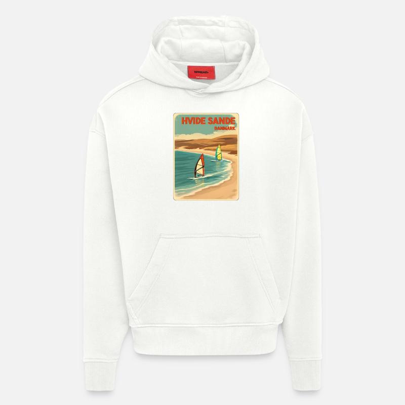 Hvide Sande alternatively Denmark - Hoodie- made by SPREAD  - OFF WHITE