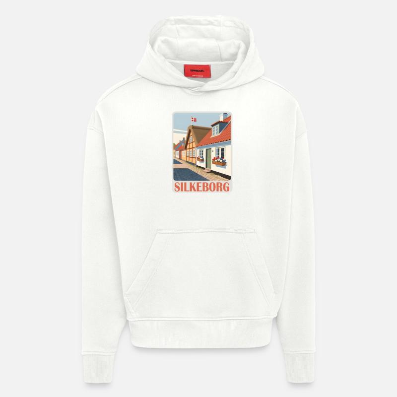 Silkeborg, Danemark - Sweat à capuche bio épais oversize fabriqué en UE - OFF WHITE